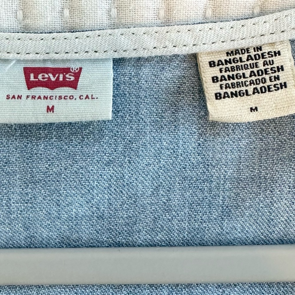Levi's Daryn Corset Blue Button Down Denim Top - Picture 10 of 10